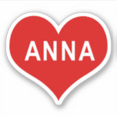 ANNA NAAM Rood Liefde Hart Vinyl Sticker (Voorkant)
