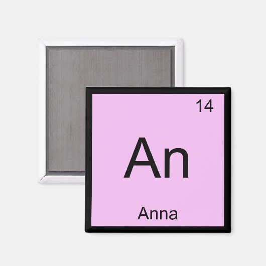 Anna Name Chemistry Element Periodic Table Magneet (Voorkant / Achterkant)