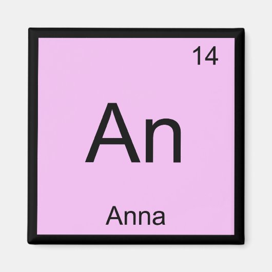 Anna Name Chemistry Element Periodic Table Magneet (Voorkant)