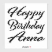 Anna Name Vorname black Sticker Geburtstag (Vel)