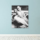 Anna Pavlova met haar huisdier zwaan Jack, c.1905 Canvas Afdruk (Insitu (Houten vloer))