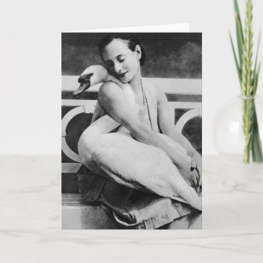 Anna Pavlova met haar huisdierenzwaan Jack, c.1905 Kaart (Voorkant)