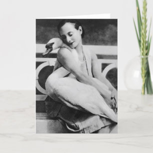 Anna Pavlova met haar huisdierenzwaan Jack, c.1905 Kaart