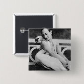 Anna Pavlova met haar huisvader Jack, c.1905 Vierkante Button 5,1 Cm (Voorkant /achterkant)