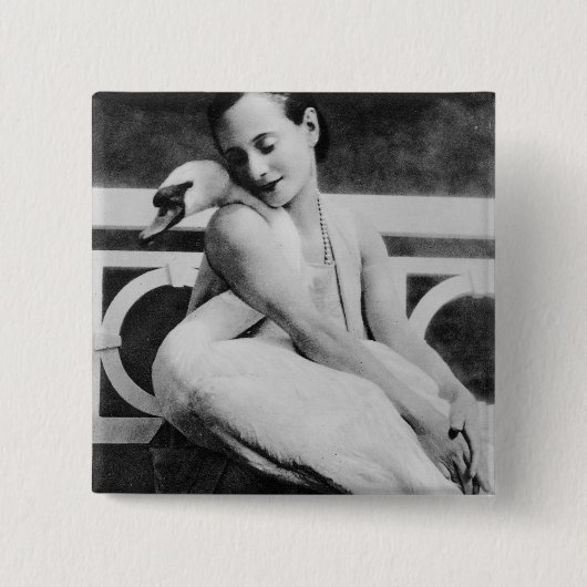 Anna Pavlova met haar huisvader Jack, c.1905 Vierkante Button 5,1 Cm (Voorkant)