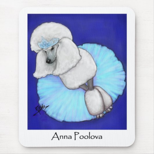 Anna Poolova Poodle Mousepad Muismat (Voorkant)