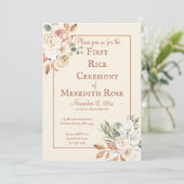 Anna Prashan First Rice Ceremony Floral Kaart (Staand voorkant)