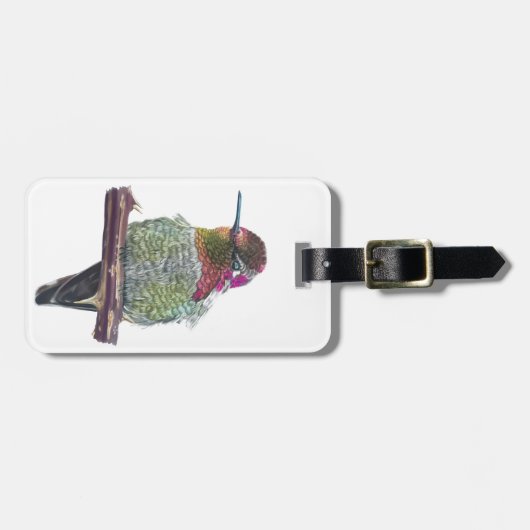 Anna’s kolibrie bagagelabel (Voorkant horizontaal)