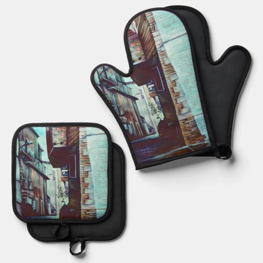 Anna’s Street Ovenwant & Pannenlap Set (Voorkant / Achterkant)
