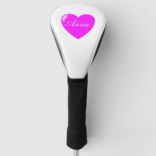 Anna, Sjabloon voor aangepaste naam, Feminine Pink Golfheadcover (Voorkant)