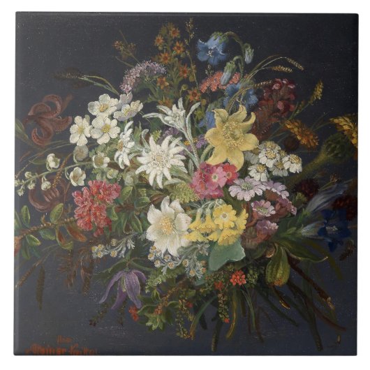 Anna Stainer-Knittel Alpenbloemen Tegeltje (Voorkant)