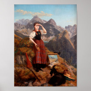 Anna Stainer Self-portret in Lechtaler Costume Poster