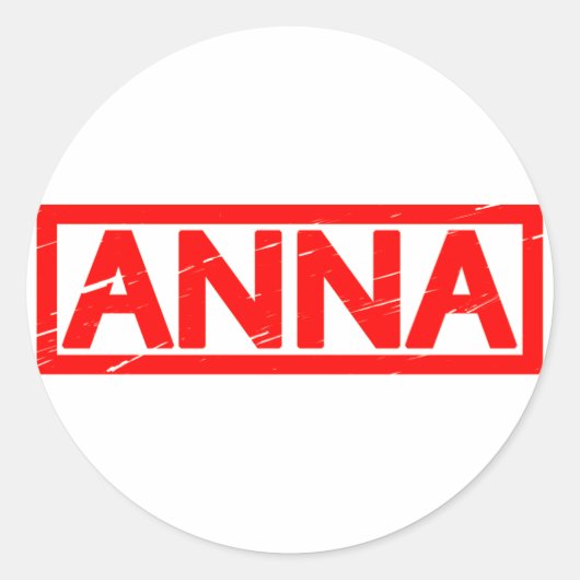 Anna Stamp Ronde Sticker (Voorkant)