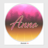 Anna Vorname Name golden pink Aufkleber Sticker (Vel)