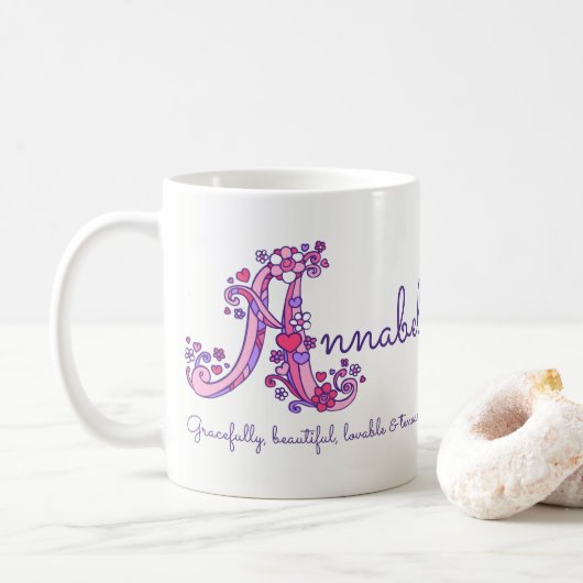 Annabel naam betekent decoratieve mok A monogram (Met donut)