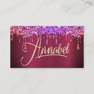 Annabel Roze Glitter Drift Visitekaartje