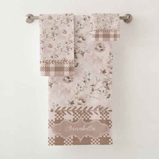 Annabella stoffig Roos Roze Bad Handdoek (Insitu)