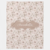 Annabella  stoffig Roos Roze Fleece Deken (Voorkant)