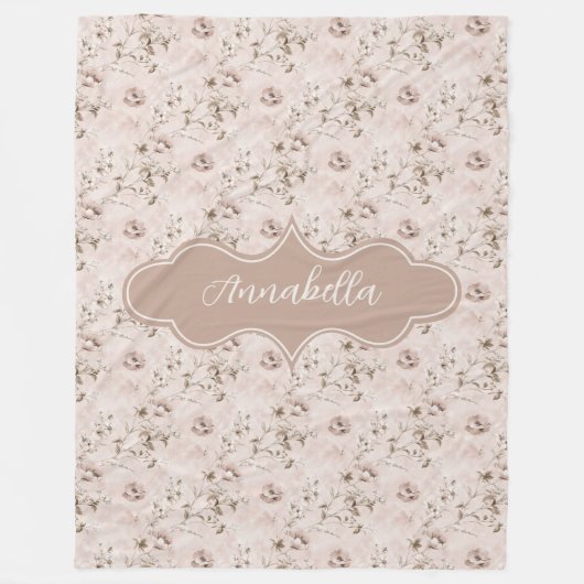 Annabella  stoffig Roos Roze Fleece Deken (Voorkant)