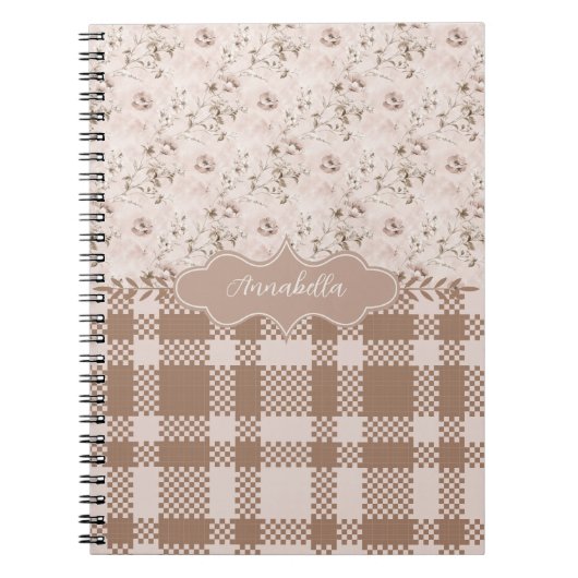 Annabella  stoffig Roos Roze Notitieboek (Voorkant)