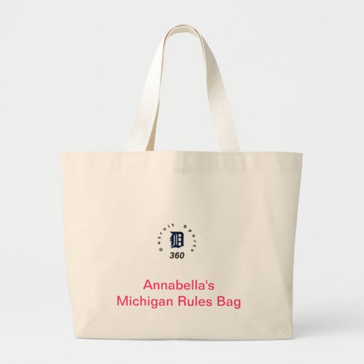 Annabella's Michigan Regels BAg Grote Tote Bag (Voorkant)