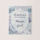 Annabelle  Blauw Bloemen Bloemenmeisje Voorstel Legpuzzel (Verticaal)