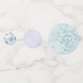 Annabelle  Blauw Bloemen Bruiloft Monogram Confetti (Achterkanten)