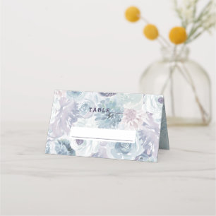 Annabelle  Blauw Bloemen Bruiloft Tafel Nummer Plaatskaartje