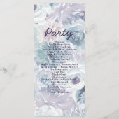 Annabelle  Blauw Bloemen Huwelijksceremonie Programmakaart (Achterkant)