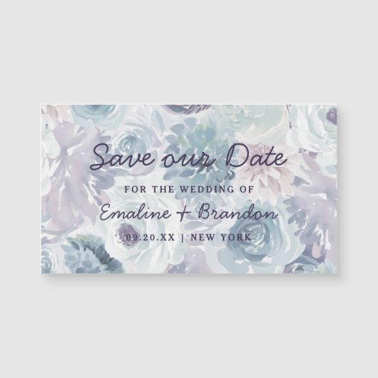 Annabelle  Blauw Bloemen Rustiek Save our Date (Voorkant)