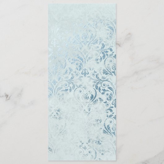 Annabelle Blauw Bloemen Waterverf Diner Menu (Achterkant)