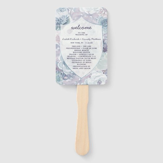 Annabelle  Crest huwelijksceremonie programma Handwaaier (Voorkant)