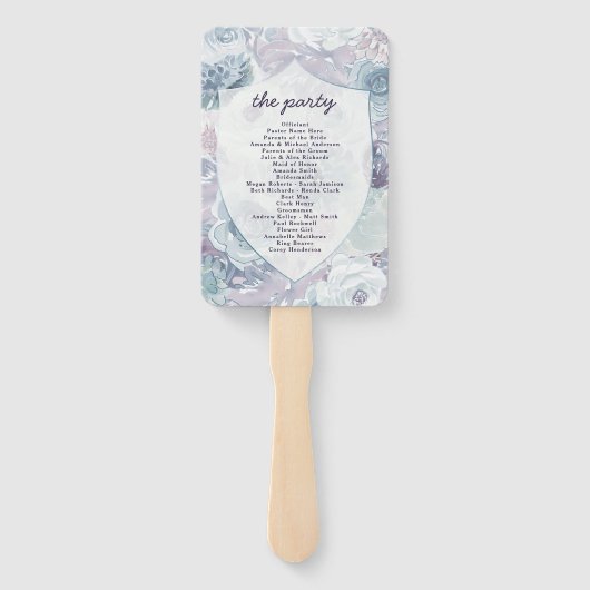 Annabelle  Crest huwelijksceremonie programma Handwaaier (Achterkant)