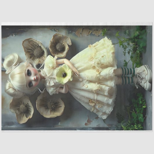 Annabelle gele jurk Kleuren Tissue Papier (Voorkant)