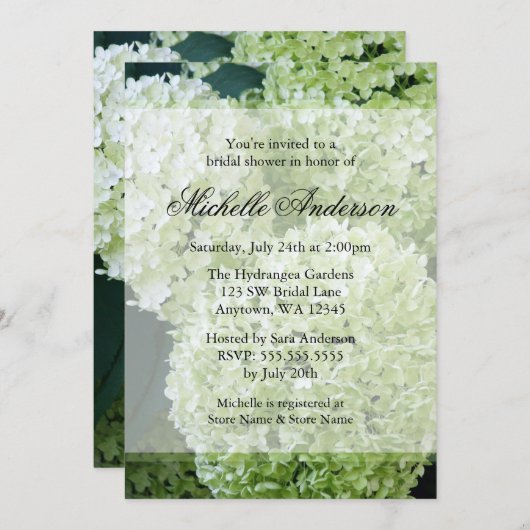 Annabelle Hydrangeas Vrijgezellenfeest Kaart (Voorkant / Achterkant)