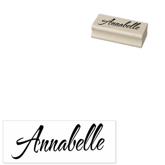 Annabelle-naam in decoratieve kromme rubberstempel (Gestempeld)