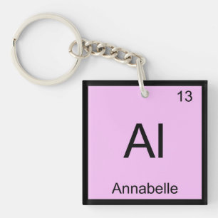 Annabelle naam scheikunde element periodiek systee sleutelhanger