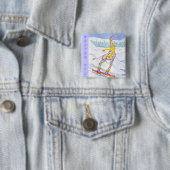 Annabelle over Pow Winter Fun Vierkante Button 5,1 Cm (In situ)