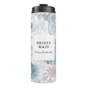 Annabelle Vintage Blauwe Bloemenschildering Bruilo Thermosbeker