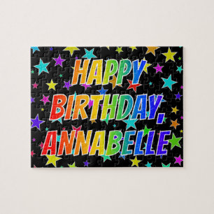 "ANNABELLE" Voornaam, geun "HAPPY BIRTHDAY" Legpuzzel