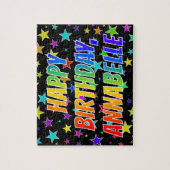 "ANNABELLE" Voornaam, geun "HAPPY BIRTHDAY" Legpuzzel (Verticaal)