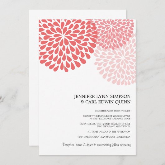 Annalee (Pewter) Wedding Invitations Kaart (Voorkant / Achterkant)