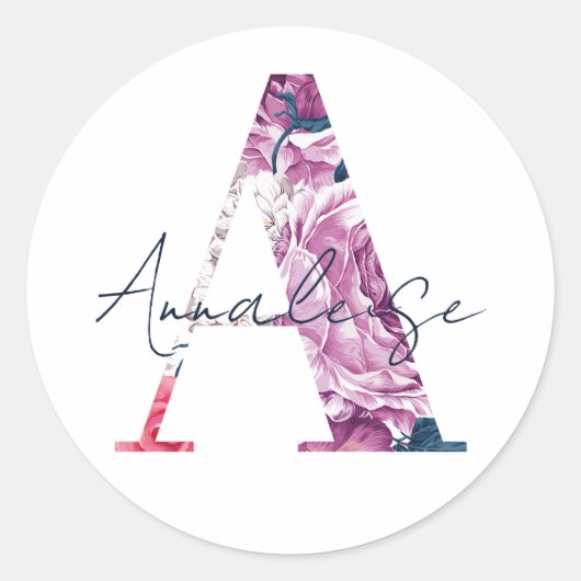 Annaleise naam Custom Sticker meisjes label Floral (Voorkant)