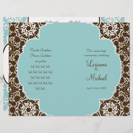 AnnaLiese Damask - programma voor officiële bruilo (Voorkant / Achterkant)