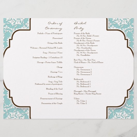 AnnaLiese Damask - programma voor officiële bruilo (Achterkant)