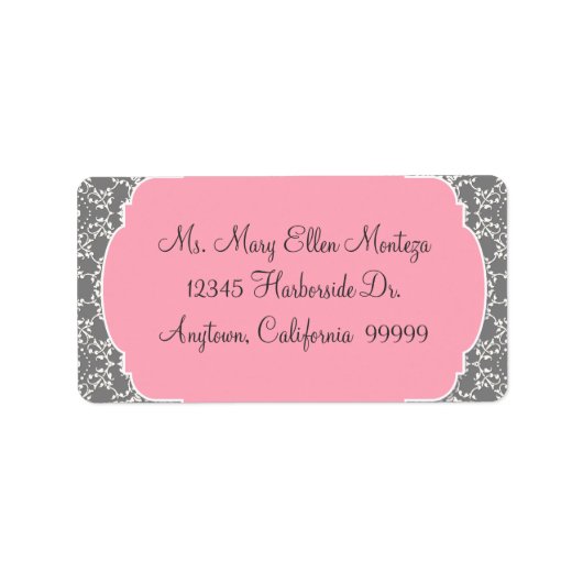 AnnaLiese Damask - Roze en grijze bijpassende labe Etiket (Voorkant)