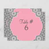 AnnaLiese Damask - Roze en grijze tabelnummers Briefkaart (Voorkant / Achterkant)