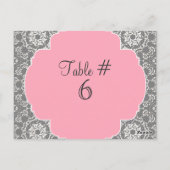 AnnaLiese Damask - Roze en grijze tabelnummers Briefkaart (Achterkant)