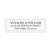Annalise Elegant Modern Wedding Return Address Etiket (Voorkant)