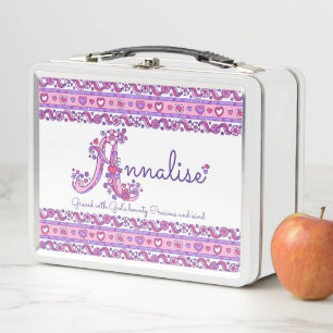 Annalise meisjesnaam betekenis monogram lunchbox